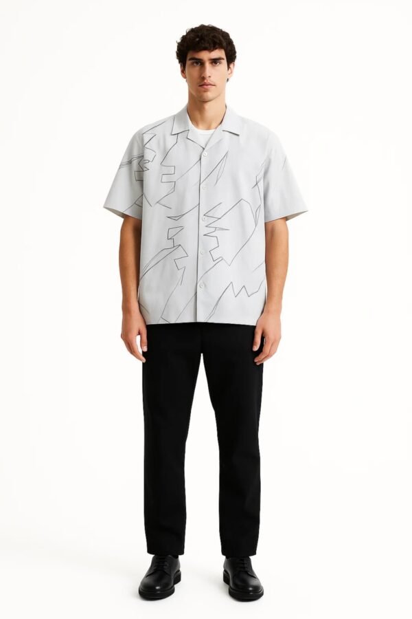 STRIKING LINE WHITE OVERSIZED SHIRT | 015