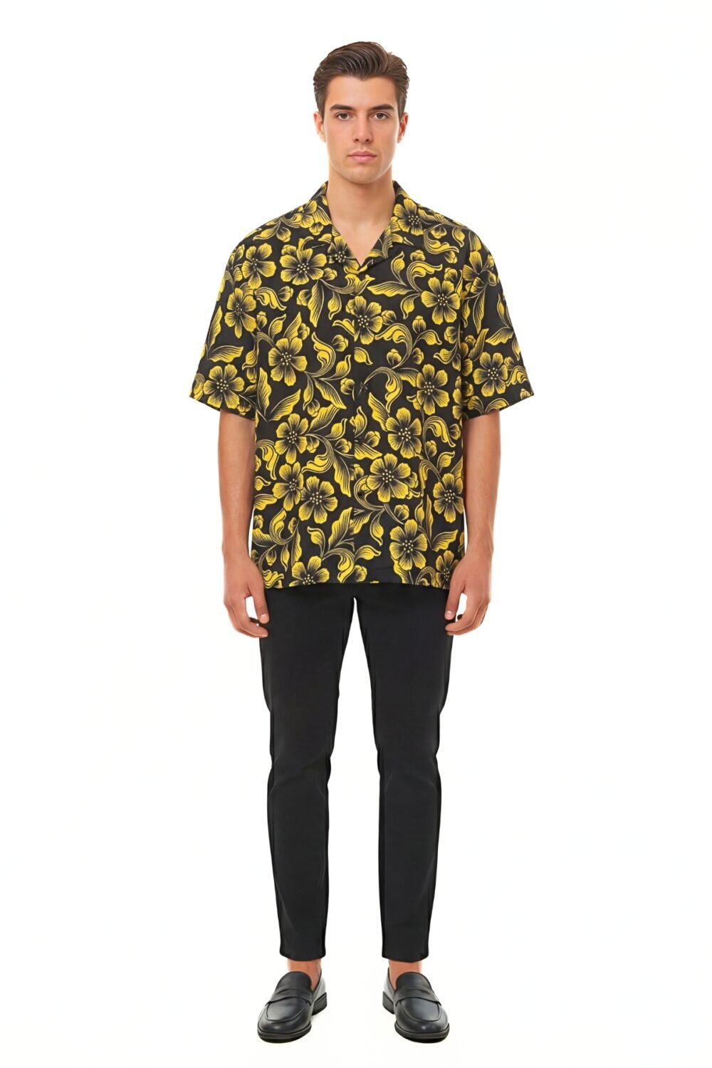 GOLDEN BAROQUE FLORAL OVERSIZED SHIRT