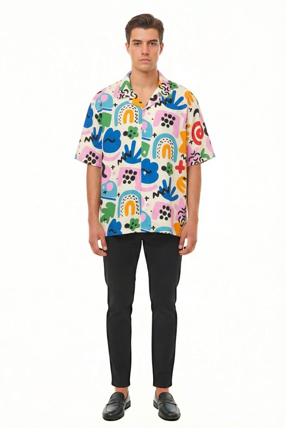VIBRANT POP ART DOODLE OVERSIZED SHIRT