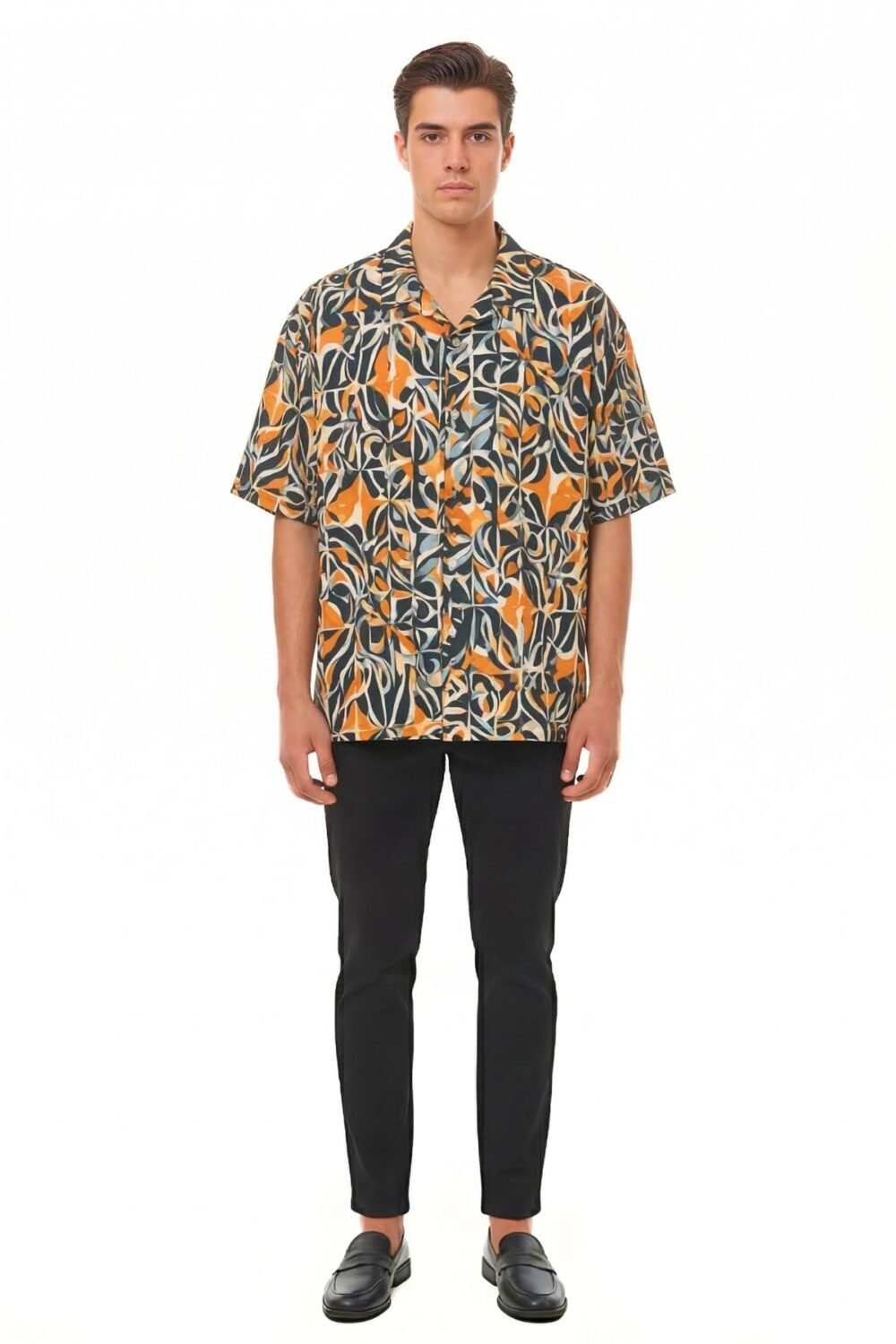 SHATTERED TROPICS ABSTRACT OVERSIZED SHIRT