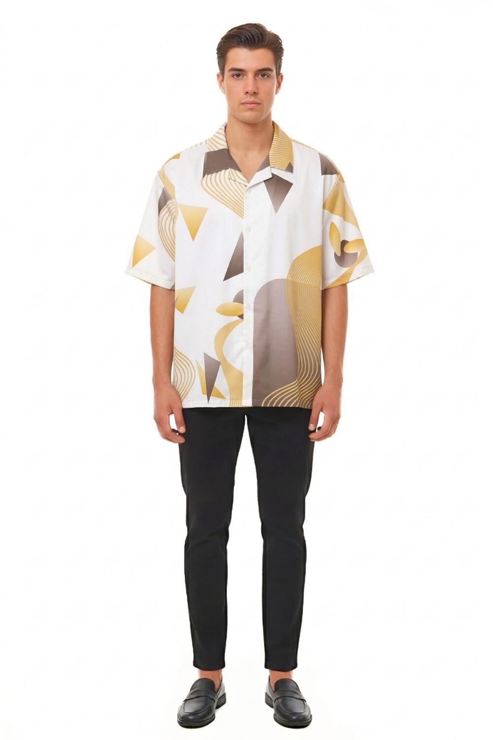 SYMMETRICAL WAVE PATTERN OVERSIZED SHIRT