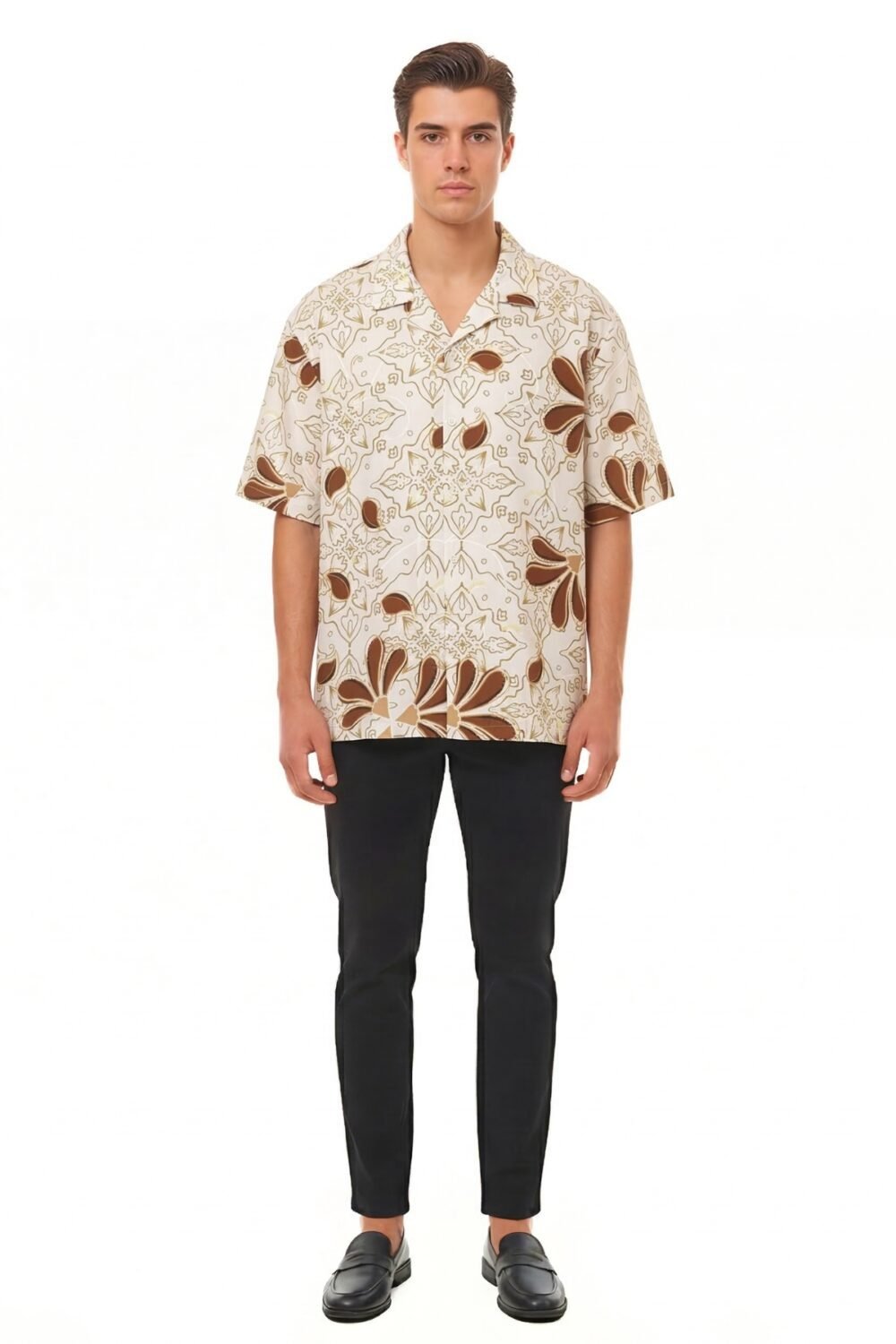 EARTHEN STRATA GEOMETRIC OVERSIZED SHIRT