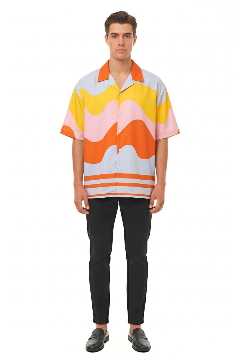 OBSIDIAN BLUEPRINT GEOMETRIC OVERSIZED SHIRT